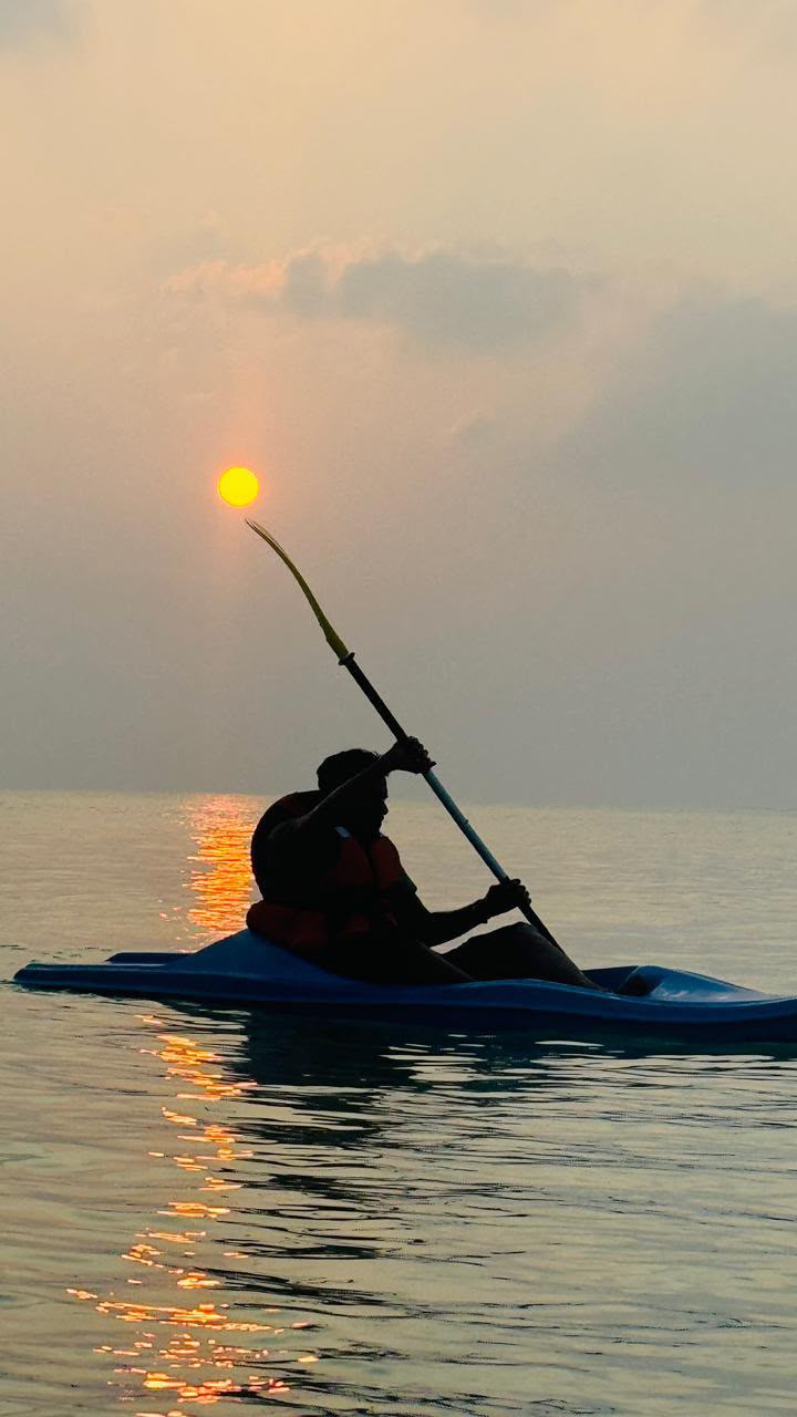 Kayaking at sunset