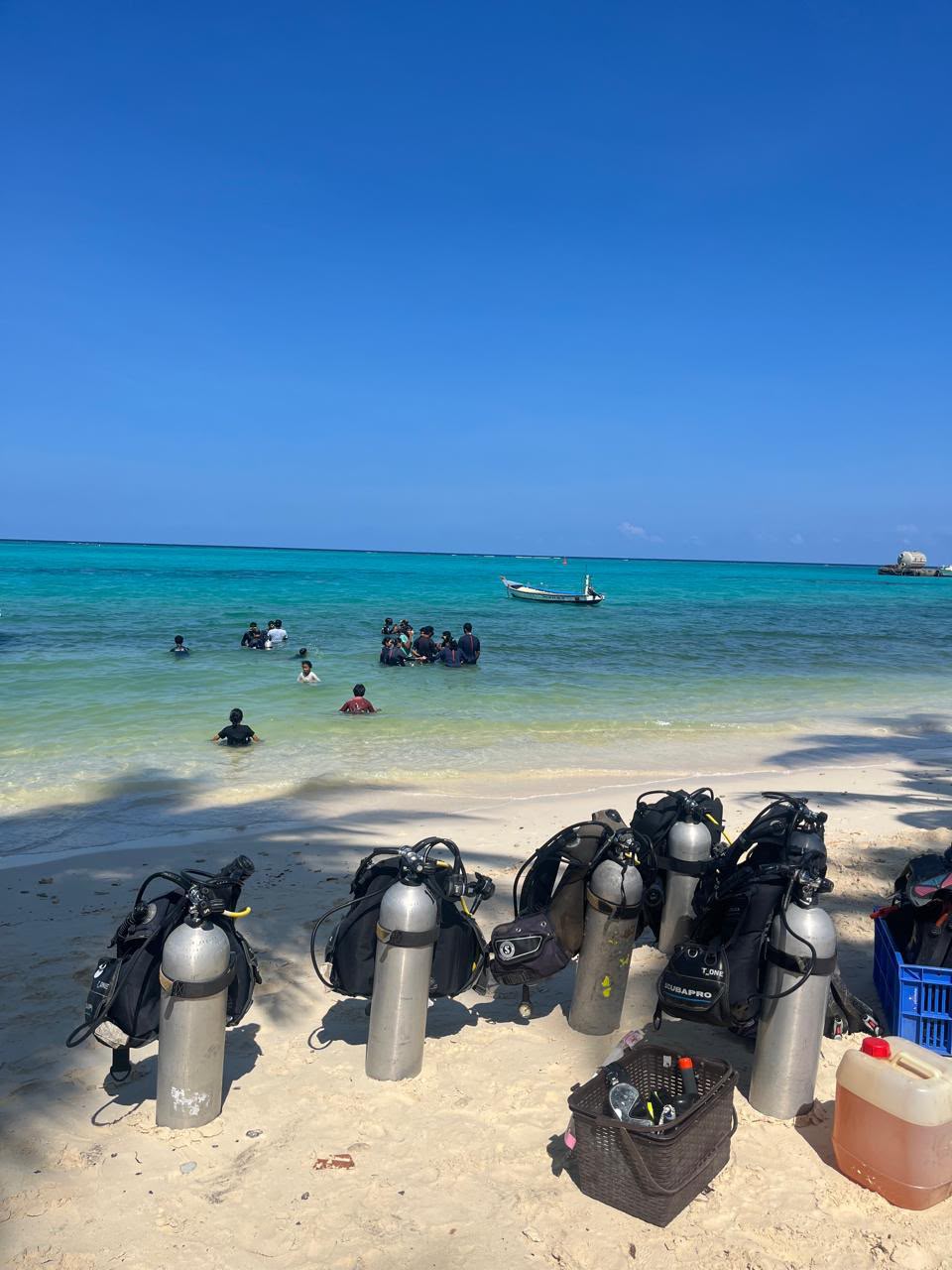 Scuba equipment on the beach
